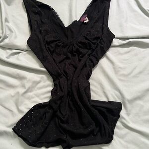 Agenda Black Tank Top with Silver Accents